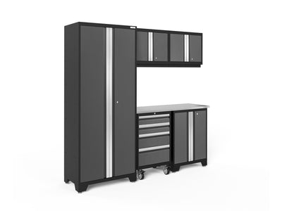 Bold Series 6 Piece Cabinet Set with Tool, Base, Wall Cabinets and 30 in. Locker