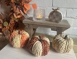 Set of 3 Small Raffia Pumpkins - 2 colour options