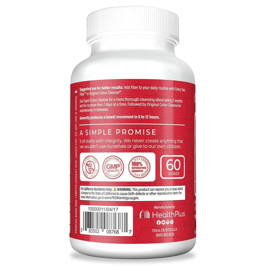 Super Colon Cleanse 120 Capsules – Health Plus | Natural Herbal Detox Supplement