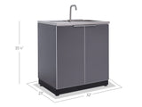 Outdoor Kitchen Aluminum Sink Cabinet - Slate Gray