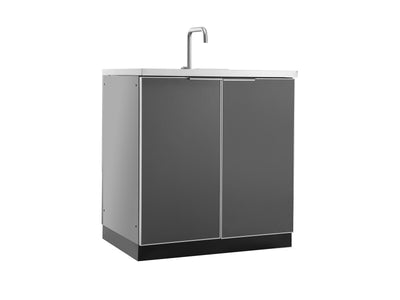 Outdoor Kitchen Aluminum Sink Cabinet - Slate Gray