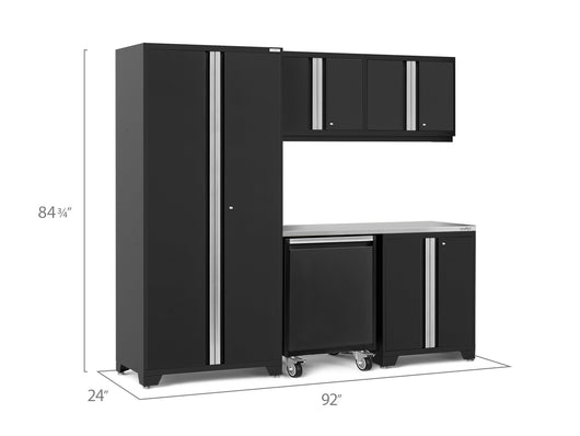 Pro Series 6 Piece Cabinet Set with Base, Wall Cabinet, Locker and Utility Cart